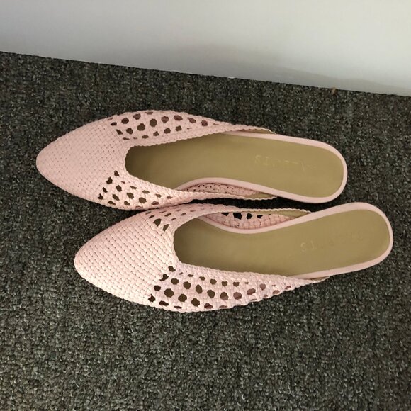 Talbots Pink Backless Basketweave Flats - Picture 2 of 3